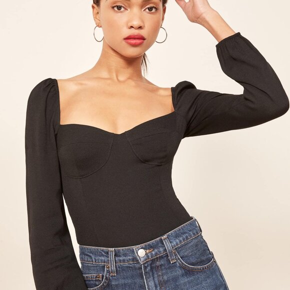 Reformation Tops - REFORMATION Reign Top Black Size 6